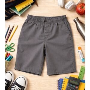 Wonder Nation Boys XL 14-16 Grey Elastic Waist Stretch Shorts Uniform Casual